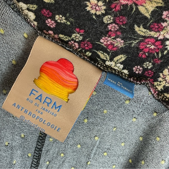 Anthropologie Farm Black Floral Wide Leg Pants Size M - Picture 11 of 15